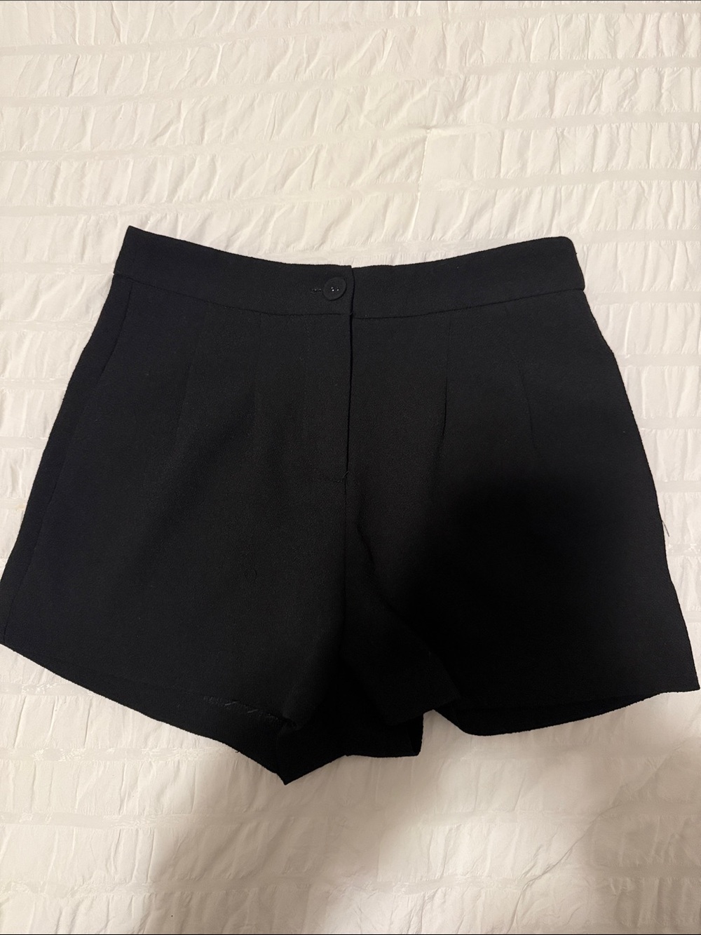 mittoshop Black High-Waist Tailored Juniors Shorts